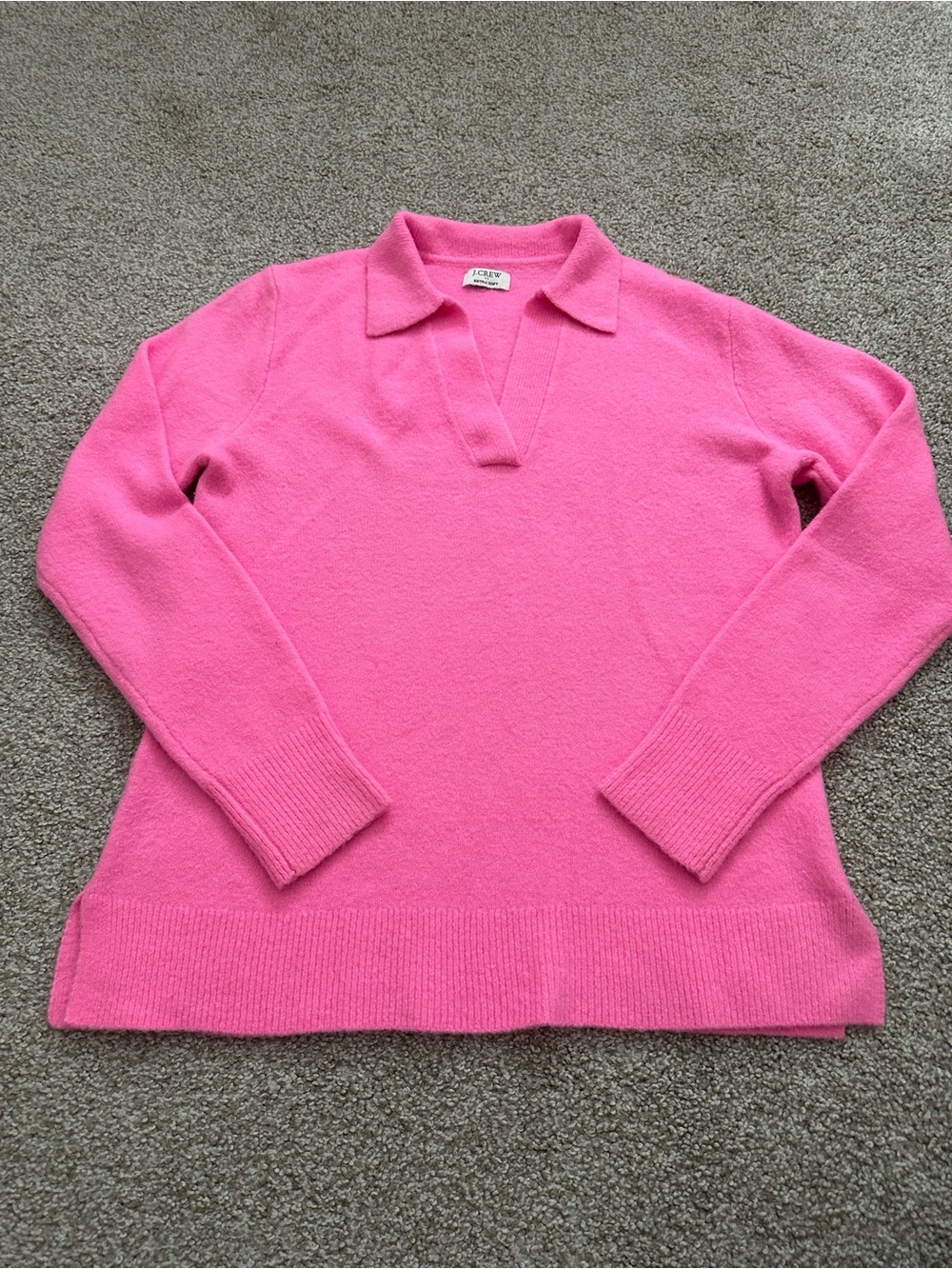 J.Crew Extra-Soft Yarn Sweater Polo – Bright Pink